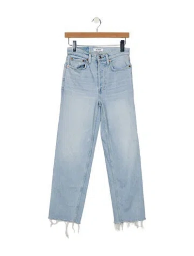 Pre-owned Re/done Mid-rise Straight Leg Jeans In Blue
