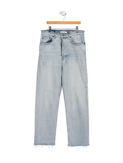 Pre-owned Re/done Mid-rise Straight Leg Jeans In Blue