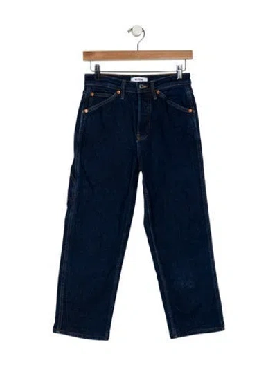 Pre-owned Re/done Mid-rise Straight Leg Jeans In Blue