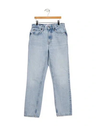 Pre-owned Re/done Mid-rise Straight Leg Jeans In Blue