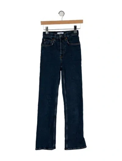 Pre-owned Re/done Mid-rise Straight Leg Jeans In Blue