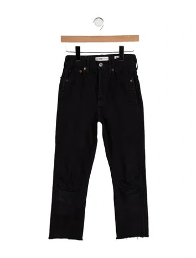 Pre-owned Re/done Mid-rise Straight Leg Jeans In Blue