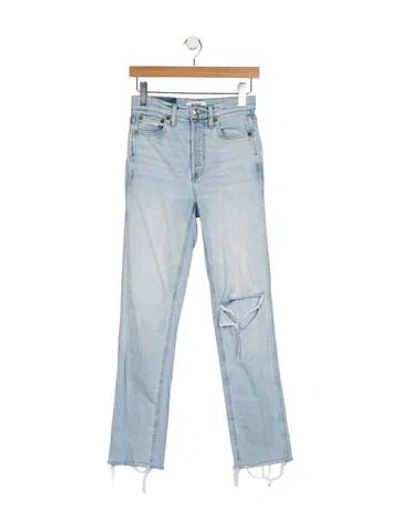 Pre-owned Re/done Mid-rise Straight Leg Jeans In Blue