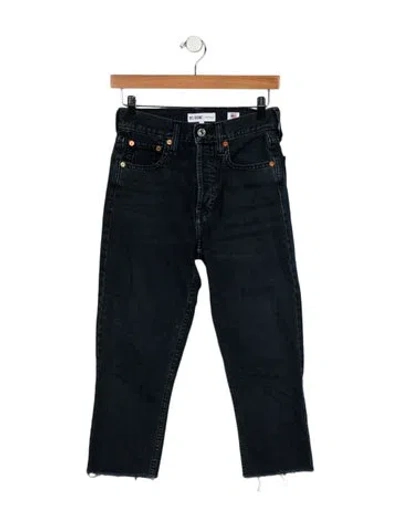 Pre-owned Re/done Mid-rise Straight Leg Jeans In Blue
