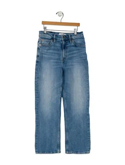 Pre-owned Re/done Mid-rise Straight Leg Jeans In Blue