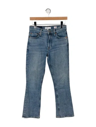 Pre-owned Re/done Mid-rise Straight Leg Jeans In Blue