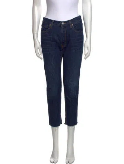 Pre-owned Re/done Mid-rise Straight Leg Jeans In Blue