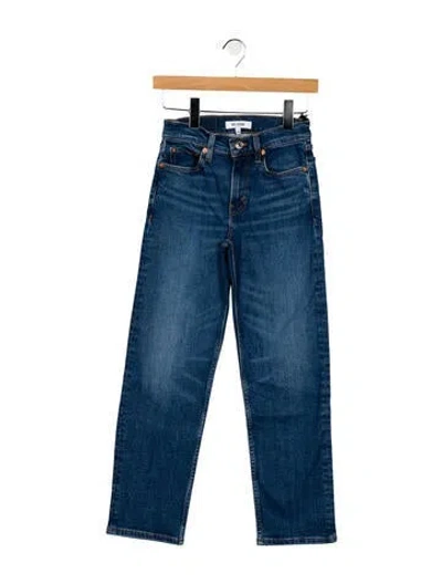 Pre-owned Re/done Mid-rise Straight Leg Jeans In Blue