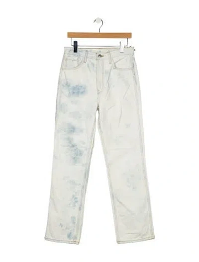 Pre-owned Re/done Mid-rise Straight Leg Jeans In Blue