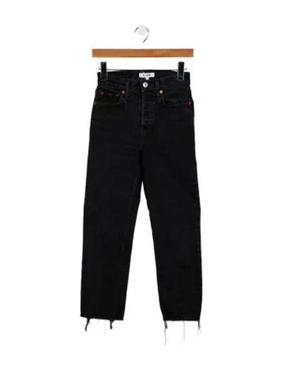 Pre-owned Re/done Mid-rise Straight Leg Jeans In Blue
