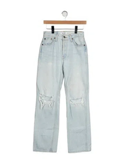 Pre-owned Re/done Mid-rise Straight Leg Jeans In Blue