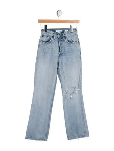 Pre-owned Re/done Mid-rise Straight Leg Jeans In Blue