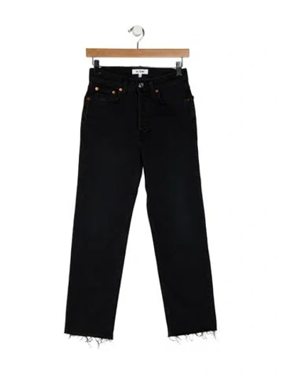 Pre-owned Re/done Mid-rise Straight Leg Jeans In Blue