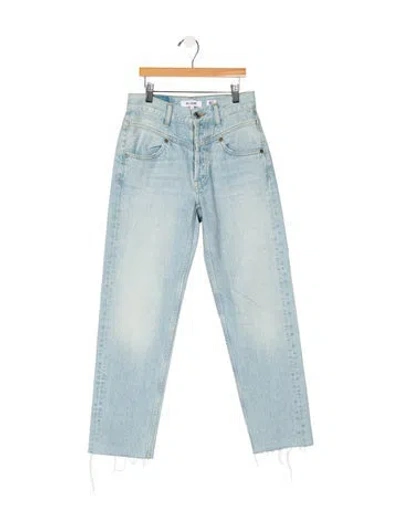 Pre-owned Re/done Mid-rise Straight Leg Jeans In Blue