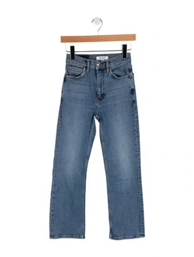 Pre-owned Re/done Mid-rise Straight Leg Jeans In Blue