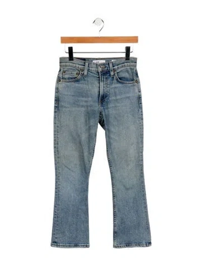 Pre-owned Re/done Mid-rise Straight Leg Jeans In Blue