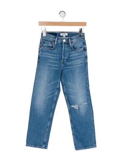 Pre-owned Re/done Mid-rise Straight Leg Jeans In Blue
