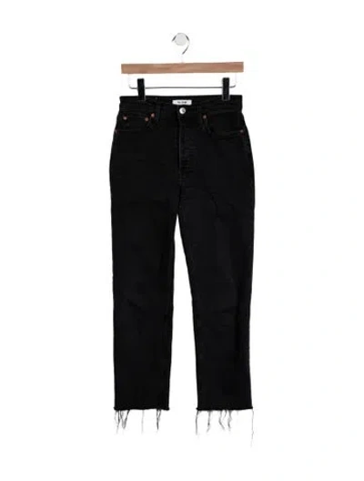 Pre-owned Re/done Mid-rise Straight Leg Jeans In Blue
