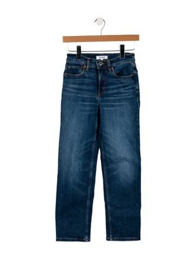 Pre-owned Re/done Mid-rise Straight Leg Jeans In Blue