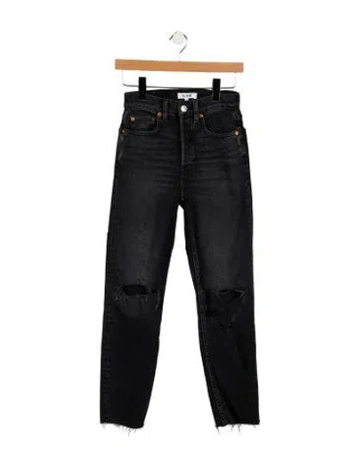 Pre-owned Re/done Mid-rise Straight Leg Jeans In Blue