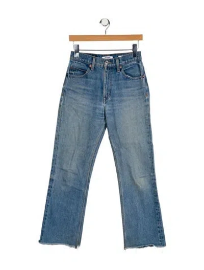 Pre-owned Re/done Mid-rise Straight Leg Jeans In Blue