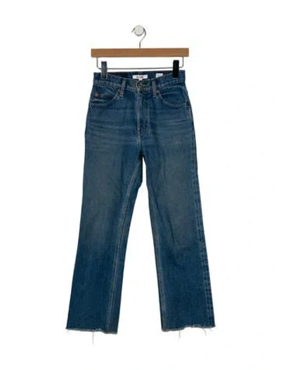 Pre-owned Re/done Mid-rise Straight Leg Jeans In Blue