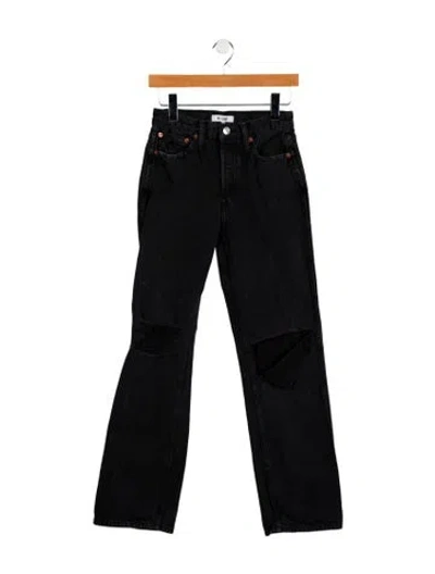 Pre-owned Re/done Mid-rise Straight Leg Jeans In Blue