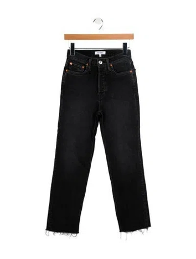 Pre-owned Re/done Mid-rise Straight Leg Jeans In Blue