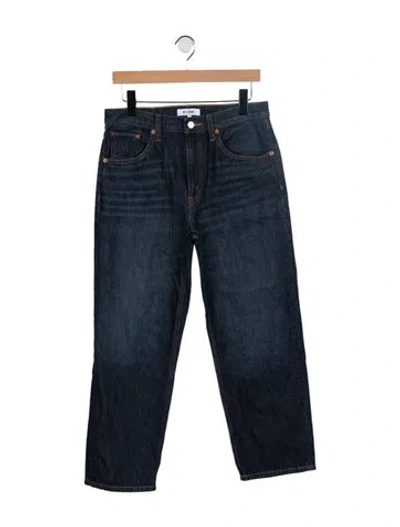 Pre-owned Re/done Mid-rise Straight Leg Jeans In Blue