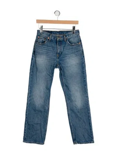 Pre-owned Re/done Mid-rise Straight Leg Jeans In Blue