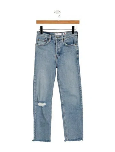 Pre-owned Re/done Mid-rise Straight Leg Jeans In Blue