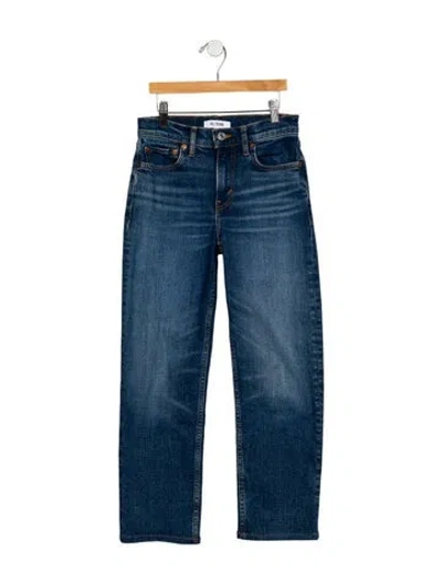 Pre-owned Re/done Mid-rise Straight Leg Jeans In Blue