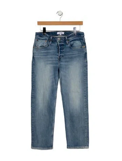 Pre-owned Re/done Mid-rise Straight Leg Jeans In Blue