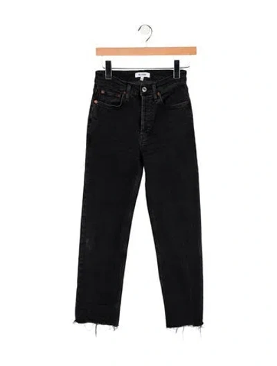 Pre-owned Re/done Mid-rise Straight Leg Jeans In Blue