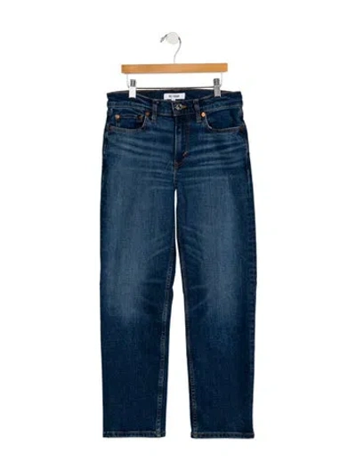 Pre-owned Re/done Mid-rise Straight Leg Jeans In Blue