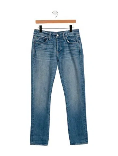 Pre-owned Re/done Mid-rise Straight Leg Jeans In Blue