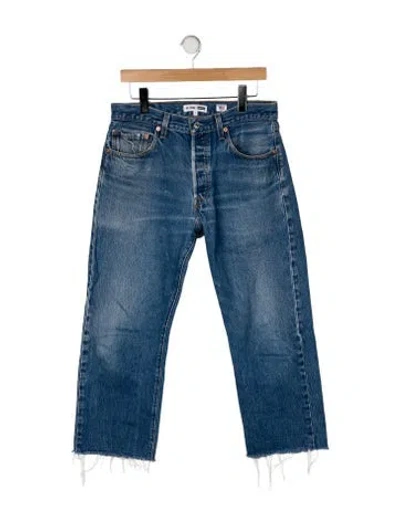 Pre-owned Re/done Mid-rise Straight Leg Jeans In Blue