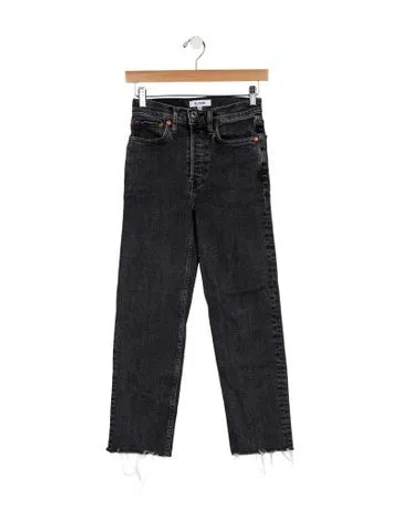 Pre-owned Re/done Mid-rise Straight Leg Jeans In Blue