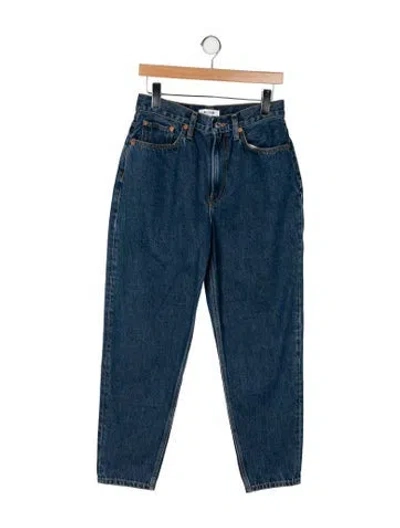 Pre-owned Re/done Mid-rise Straight Leg Jeans In Blue