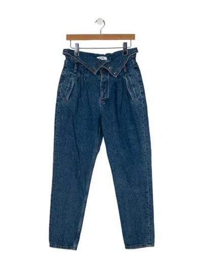 Pre-owned Re/done Mid-rise Straight Leg Jeans In Blue