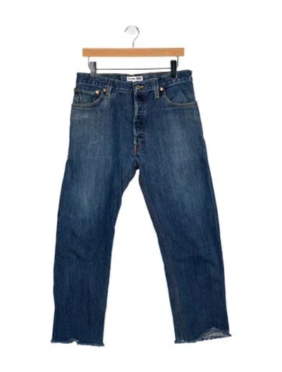 Pre-owned Re/done Mid-rise Straight Leg Jeans In Blue