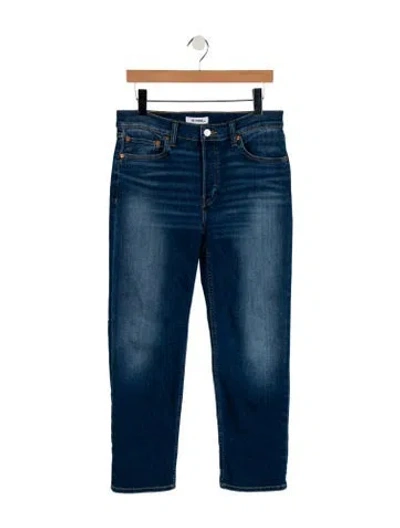 Pre-owned Re/done Mid-rise Straight Leg Jeans In Blue