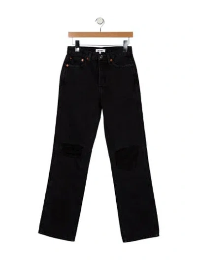 Pre-owned Re/done Mid-rise Straight Leg Jeans In Blue
