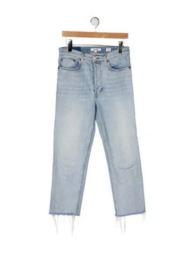 Pre-owned Re/done Mid-rise Straight Leg Jeans In Blue
