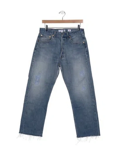 Pre-owned Re/done Mid-rise Straight Leg Jeans In Blue