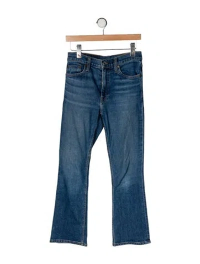 Pre-owned Re/done Mid-rise Straight Leg Jeans In Blue