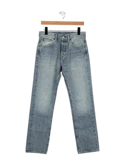 Pre-owned Re/done Mid-rise Straight Leg Jeans In Blue