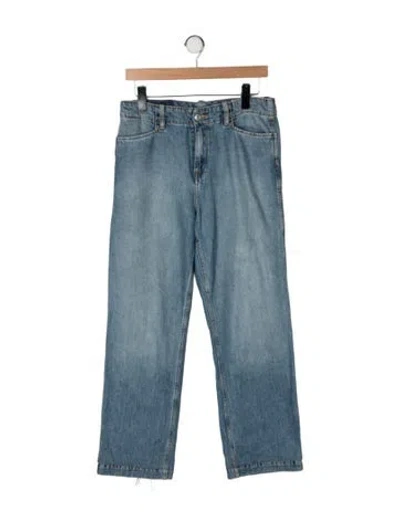 Pre-owned Re/done Mid-rise Straight Leg Jeans In Blue