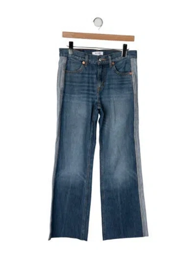 Pre-owned Re/done Mid-rise Straight Leg Jeans In Blue