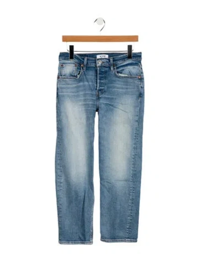 Pre-owned Re/done Mid-rise Straight Leg Jeans In Blue